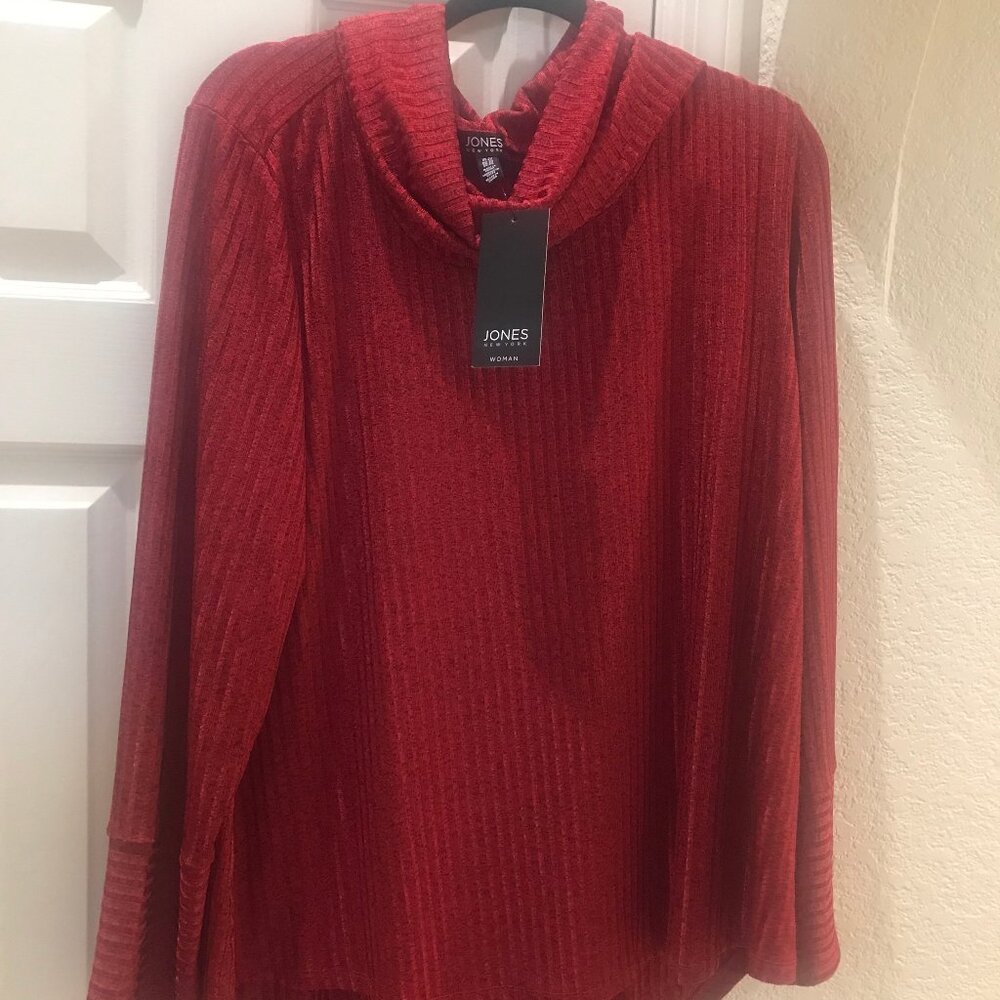 Jewel toned cowl neck sweater